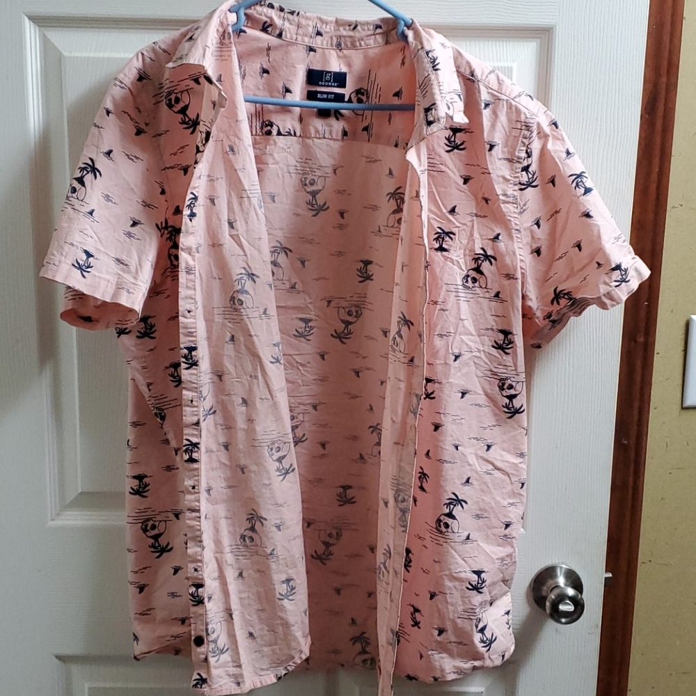 Skull print button up shirt